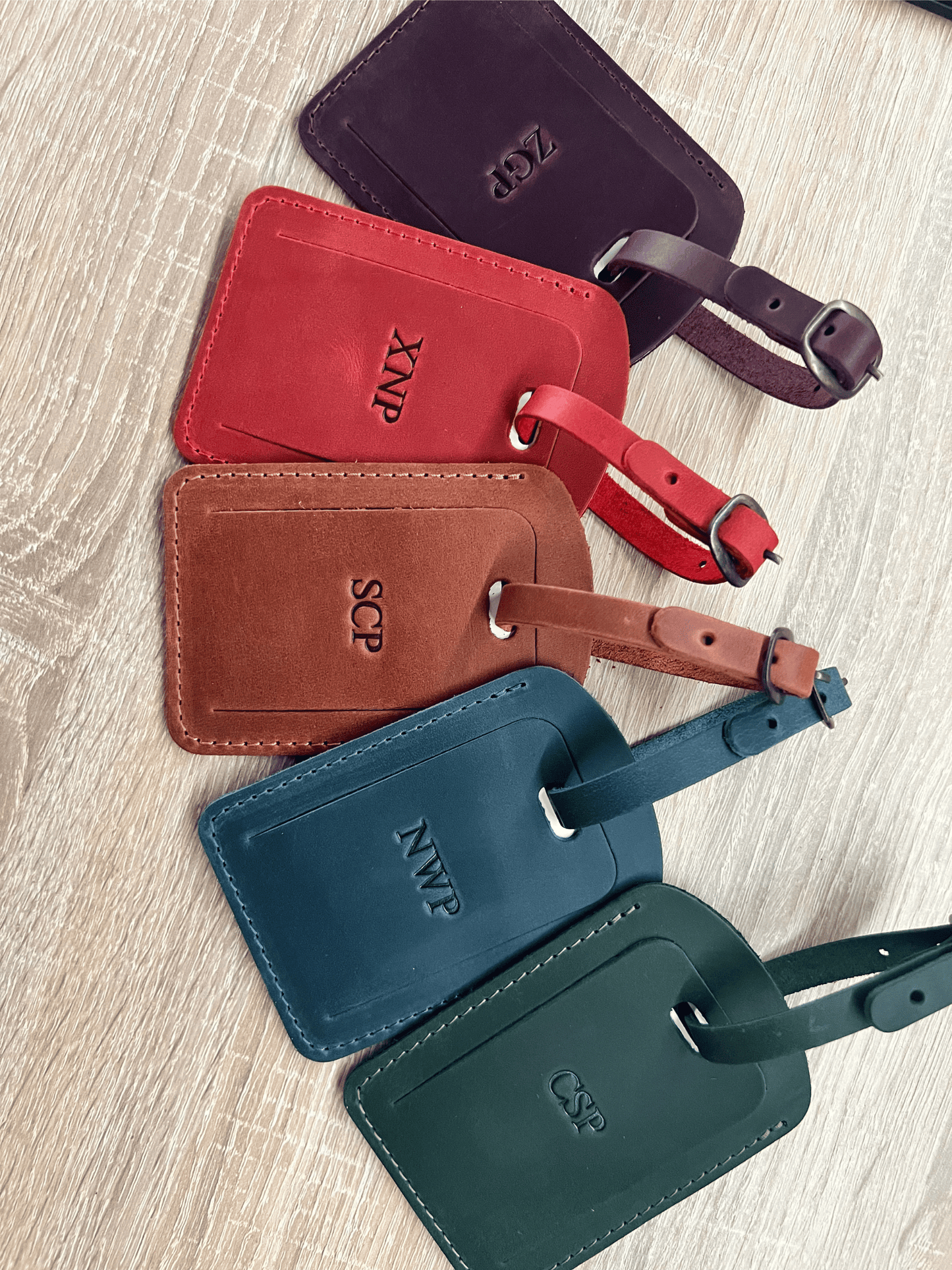 Personalized Leather Luggage Tag: Custom Hot Stamped Travel Tag
