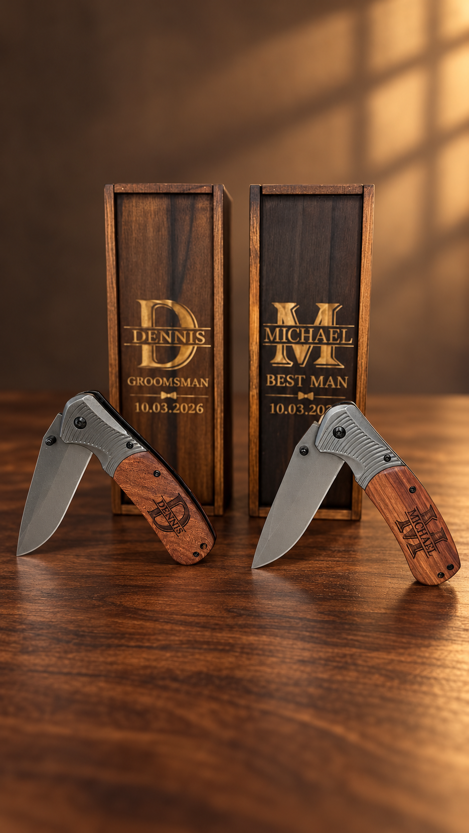 Personalized Engraved Pocket Knife Gift Set