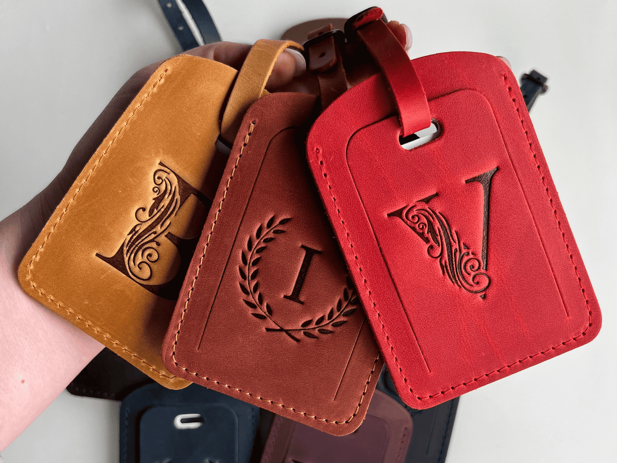 Personalized Leather Luggage Tag – Hot Stamped