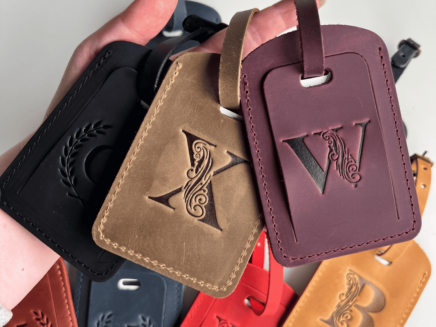 Personalized Leather Luggage Tag: Custom Hot Stamped Travel Tag
