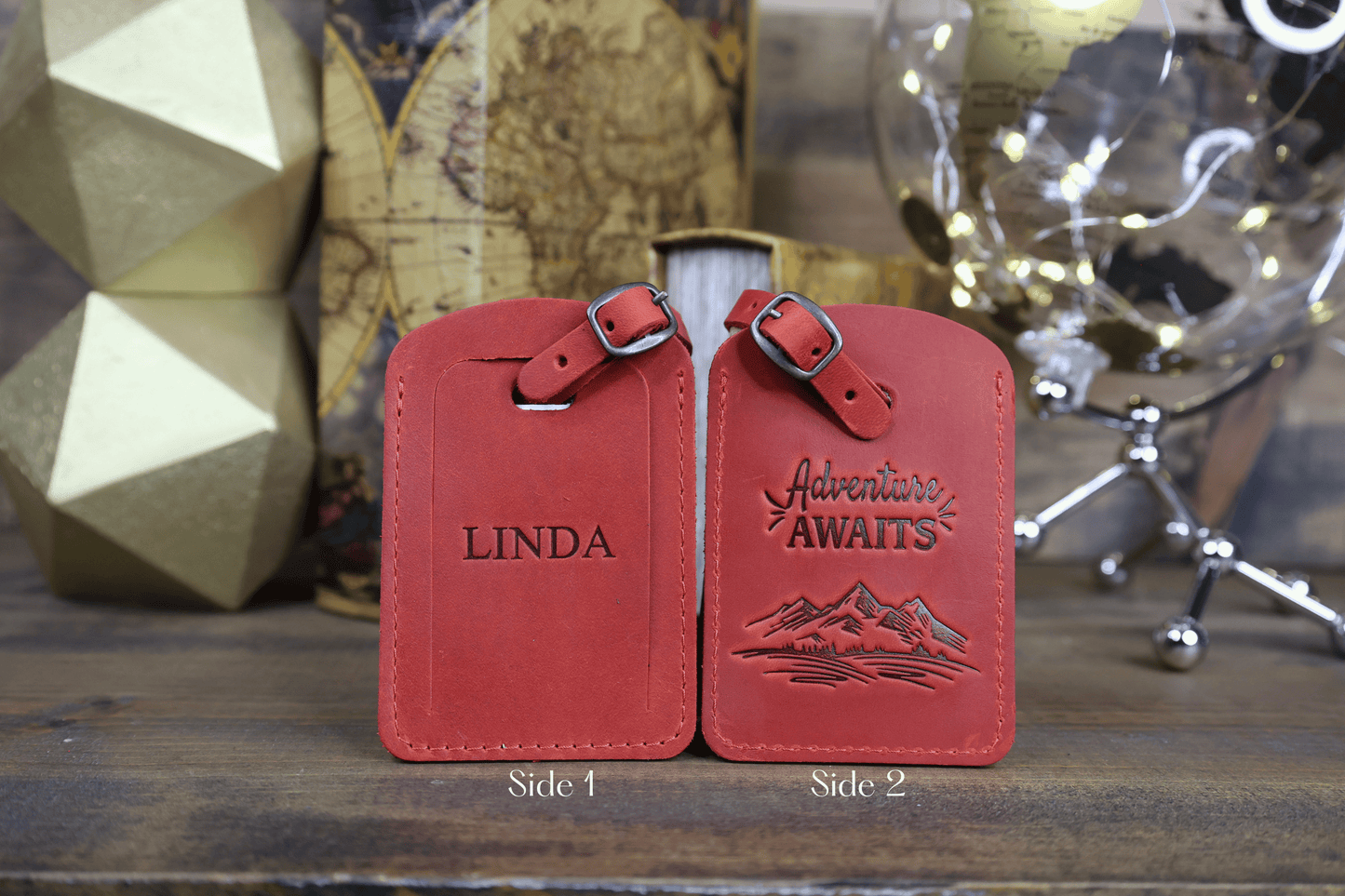 Personalized Leather Luggage Tag: Custom Hot Stamped Travel Tag