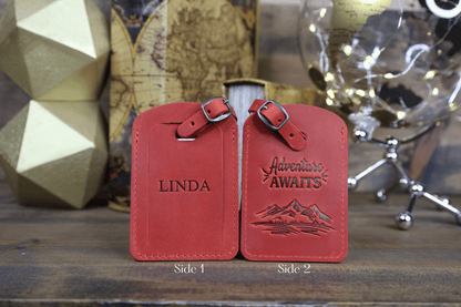 Personalized Leather Luggage Tag: Custom Hot Stamped Travel Tag