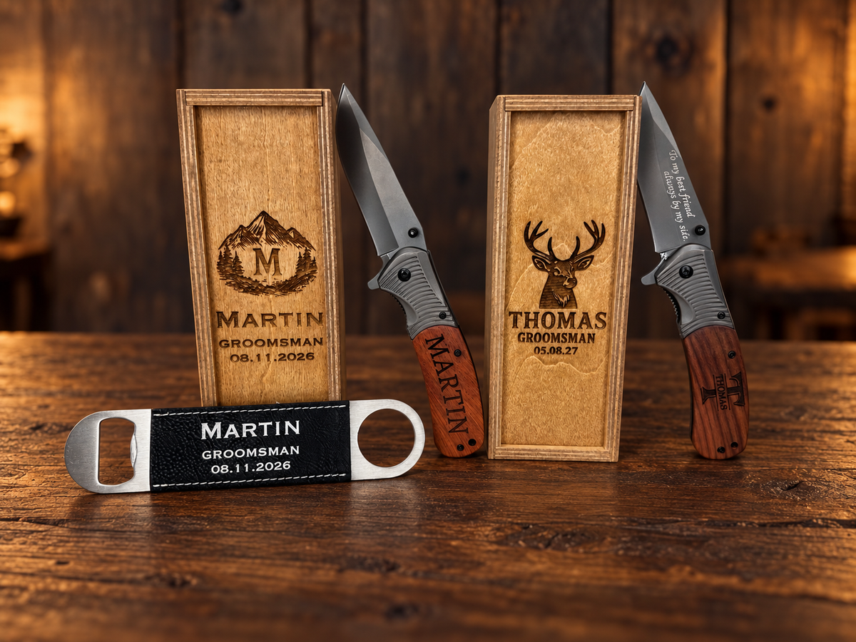 Personalized Engraved Pocket Knife Gift Set