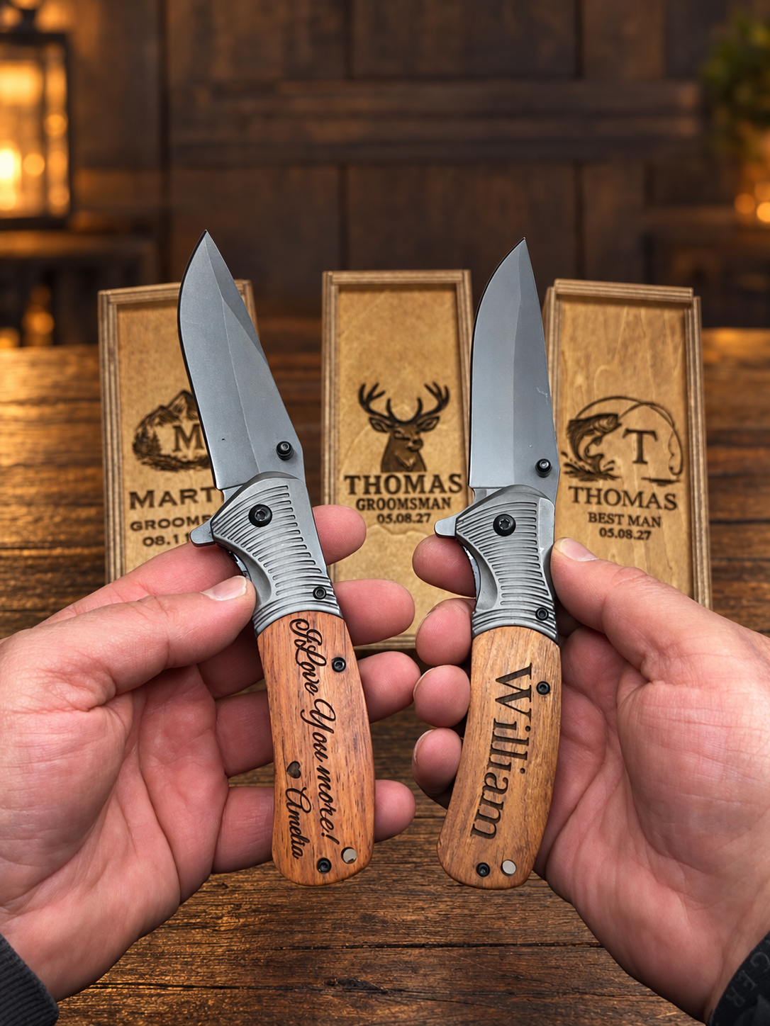 Personalized Engraved Pocket Knife Gift Set