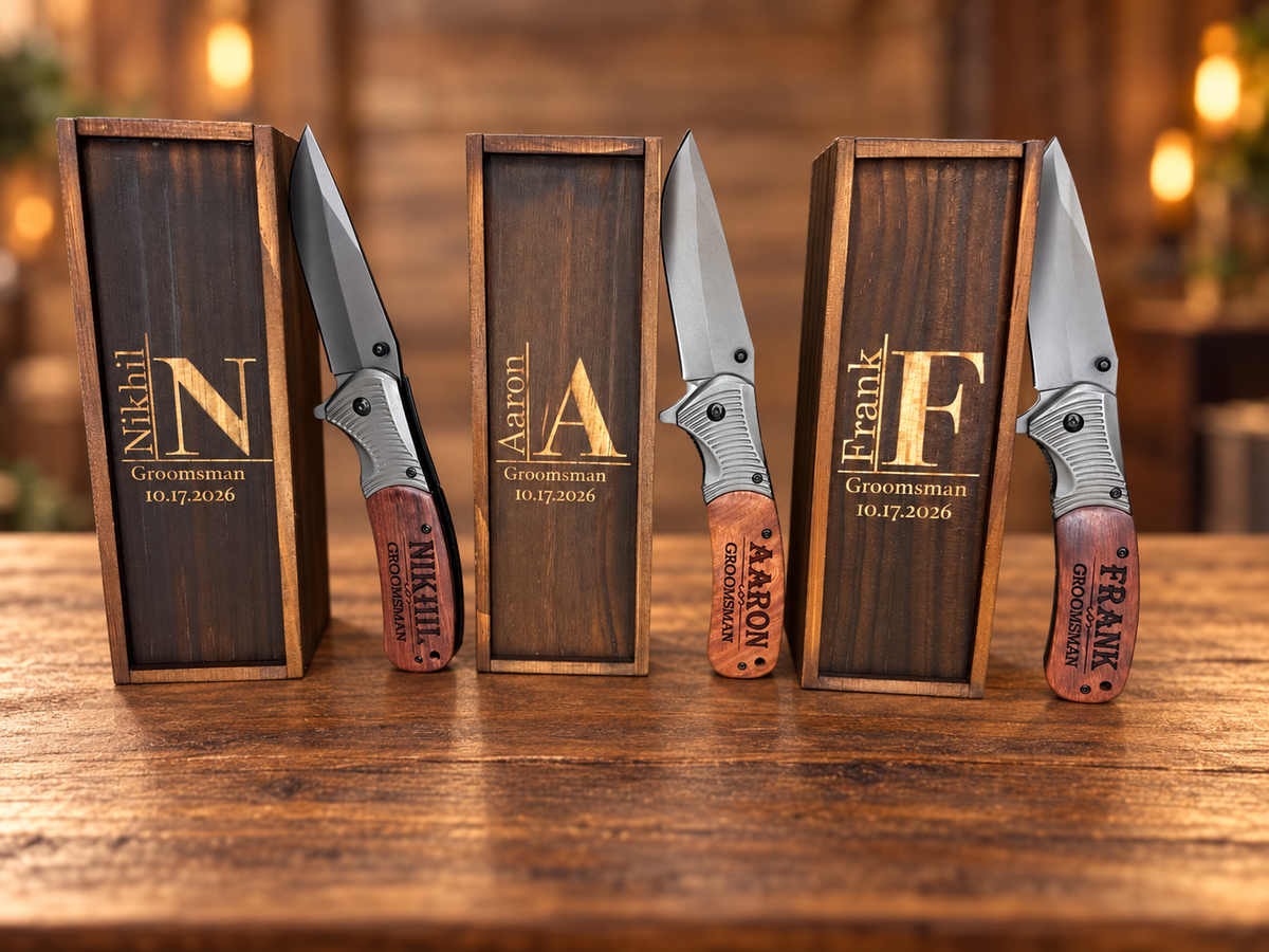 Personalized Engraved Pocket Knife Gift Set