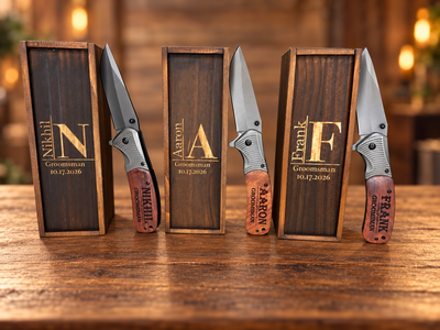 Personalized Engraved Pocket Knife Gift Set