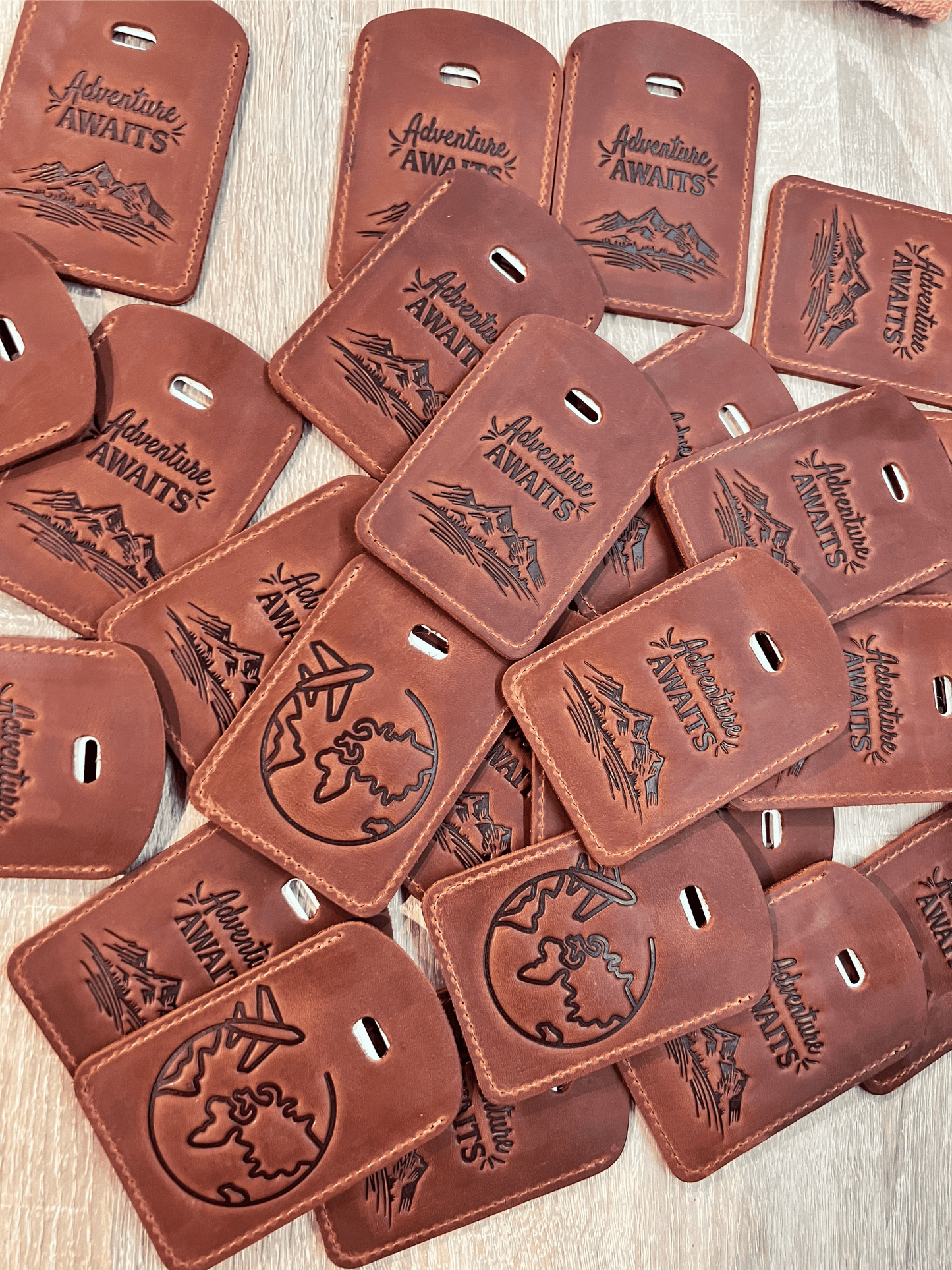 Personalized Leather Luggage Tag: Custom Hot Stamped Travel Tag