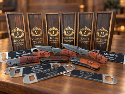 Personalized Engraved Pocket Knife Gift Set