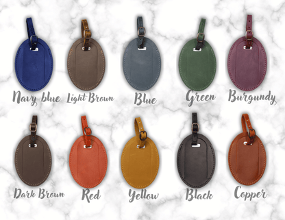 Personalized Leather Luggage Tags, Wedding Favors Custom Leather Luggage Tag for Men, Travel Accessories Bags and Purses Gift for Her