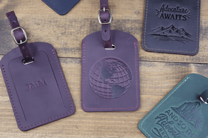 Personalized Leather Luggage Tag: Custom Hot Stamped Travel Tag