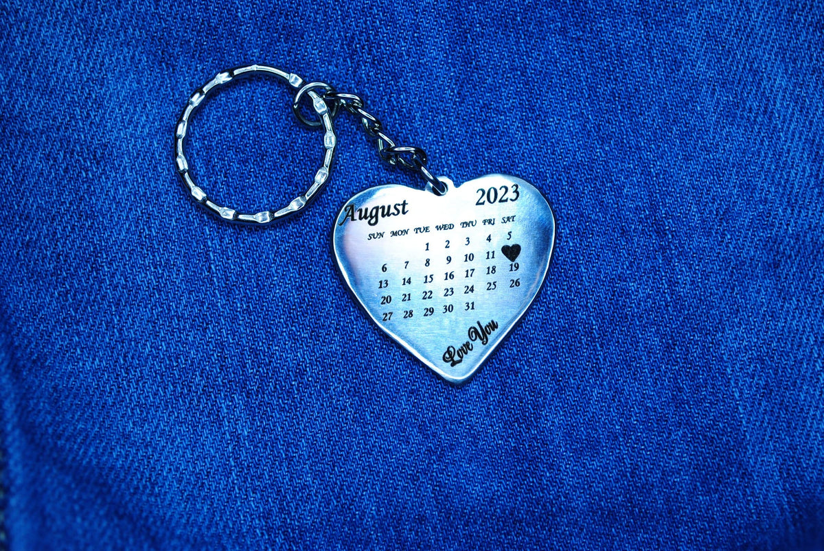 Personalized Stainless Steel Heart Keychain, Engraved Keepsake — image 2