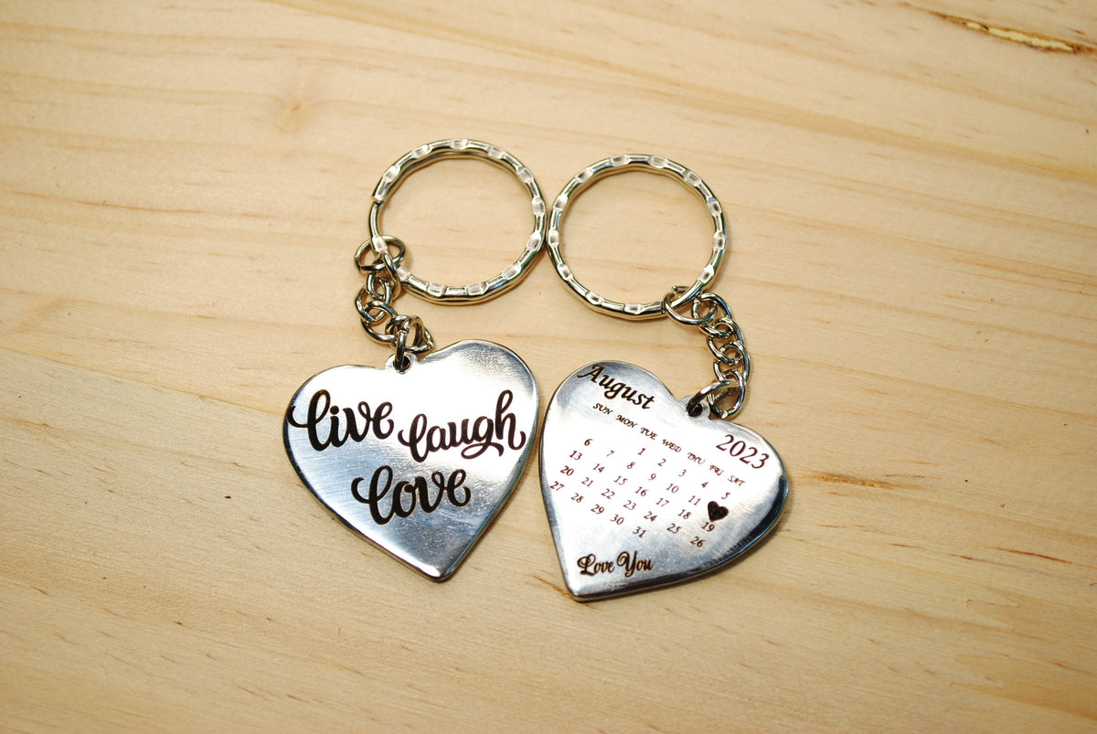 Personalized Stainless Steel Heart Keychain, Engraved Keepsake — image 8