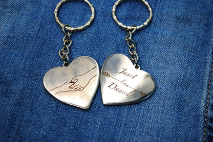 Personalized Stainless Steel Heart Keychain, Engraved Keepsake — image 10
