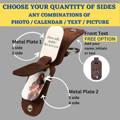 Personalized Leather Photo Key Fob – Birthday