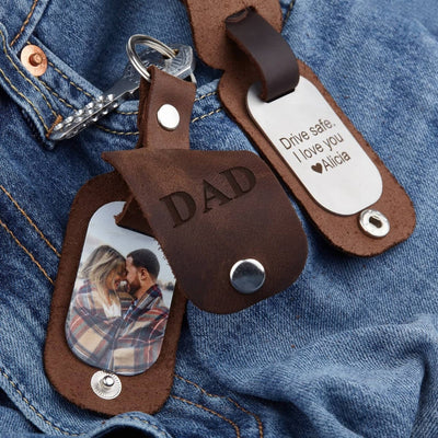 First-Time Dad Photo Keychain