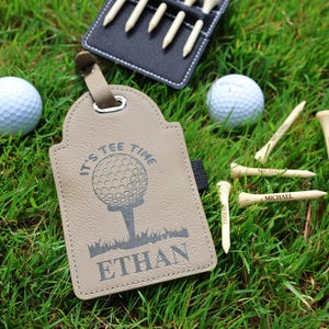 Personalized Golf Bag Tag with 5 Tees, Luxury Golf Gift, Custom Engraved Golf Tag, Premium Golf Accessory for Men