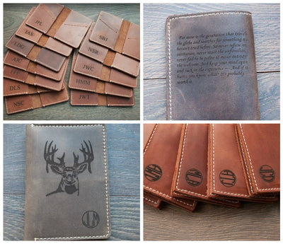 Personalized Distressed Leather Bifold Wallet
