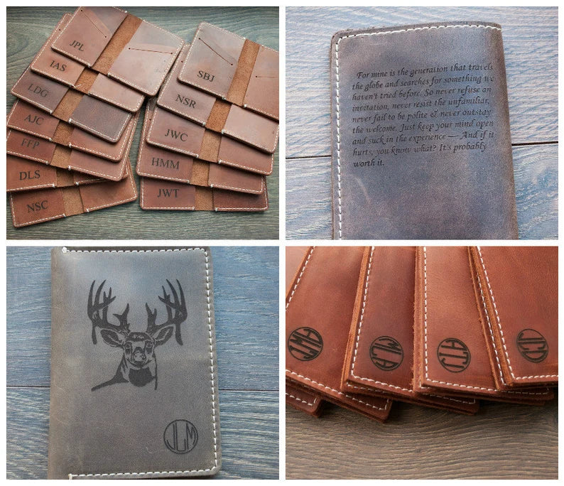 Personalized Distressed Leather Bifold Wallet