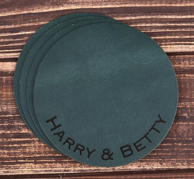 Personalized Leather Coasters – Set of 4