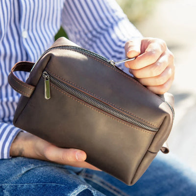 Men’s Leather Toiletry Bag Set