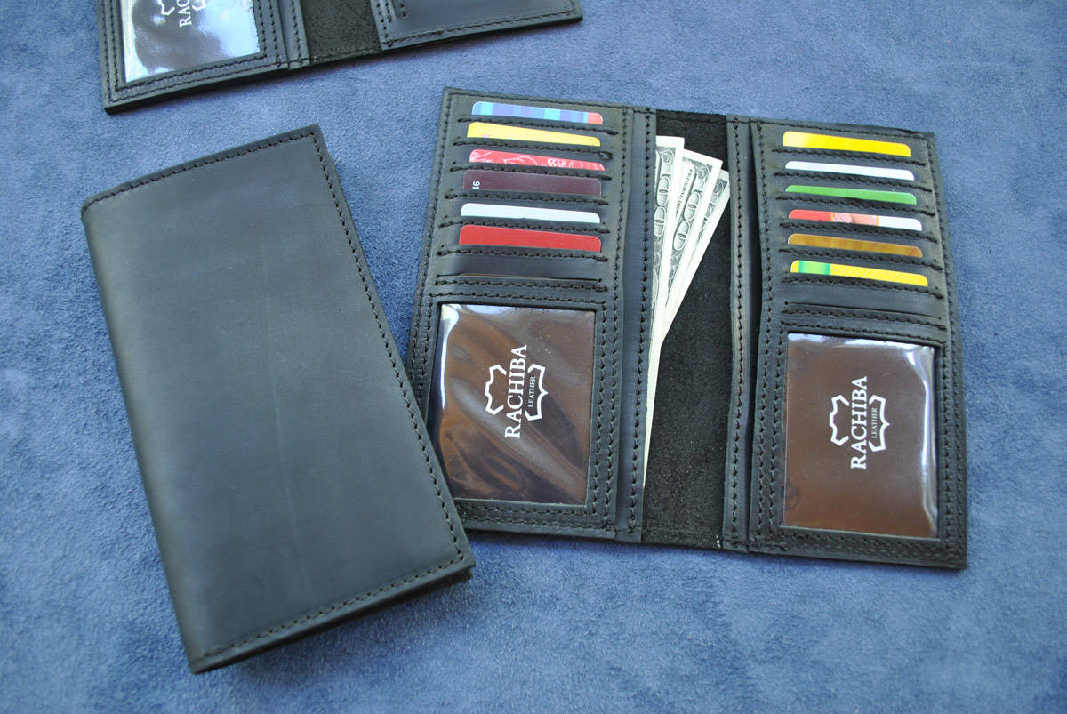 Personalized Long Leather Clutch Wallet