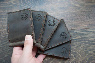 Personalized Leather Money Clip Wallet