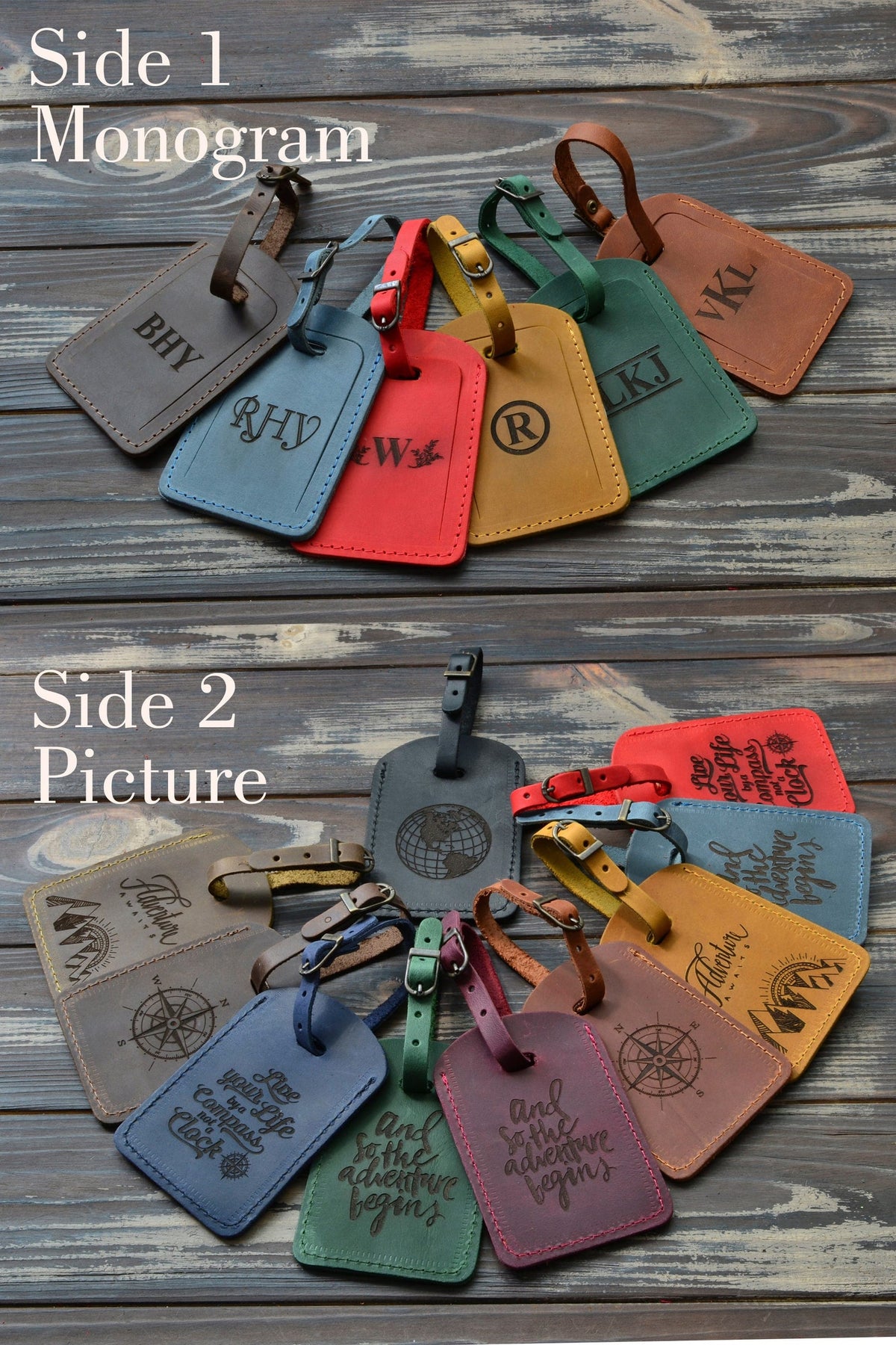 Personalized Leather Passport & Luggage Tag Set