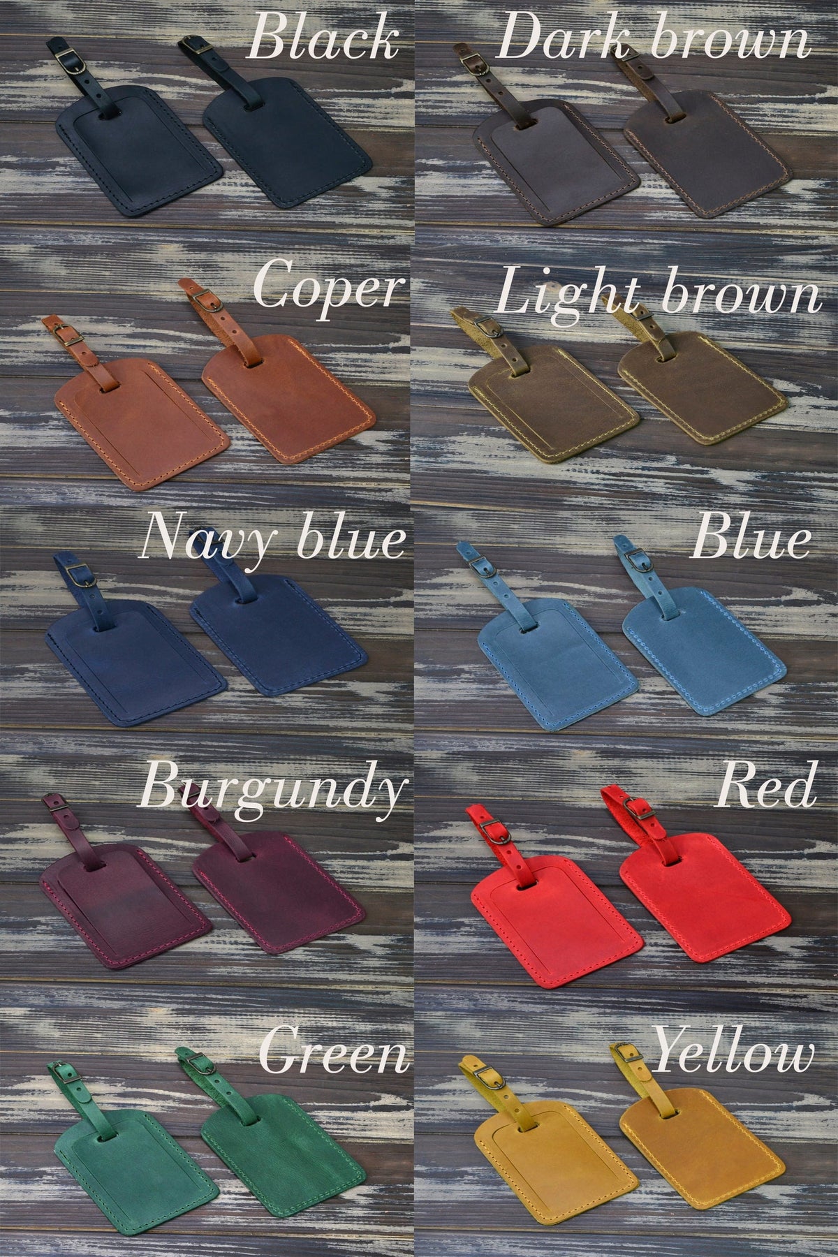 Personalized Leather Passport & Luggage Tag Set