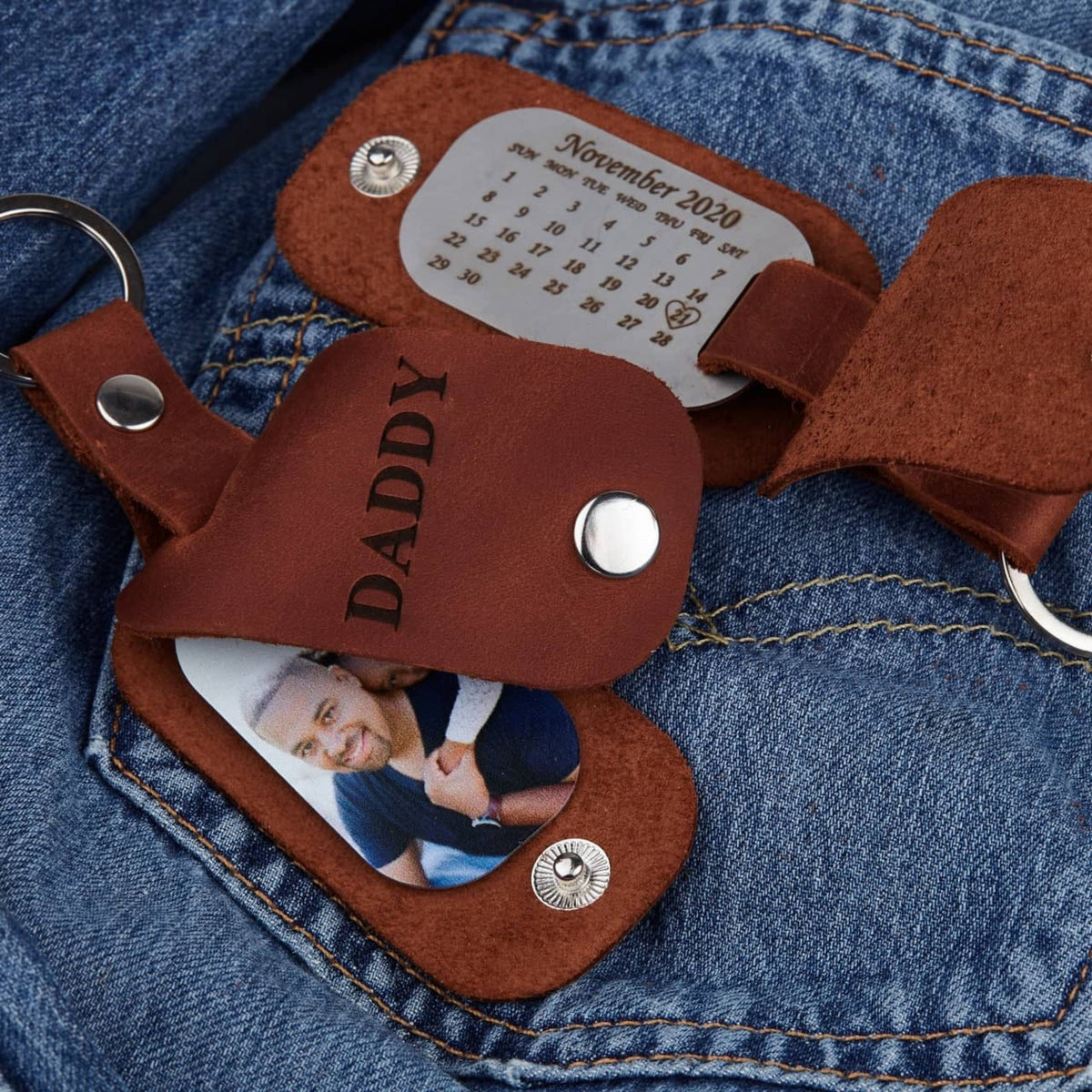First Father’s Day Photo Keychain