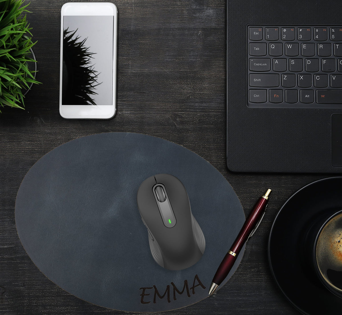 Personalized Leather Mouse Pad – Multicolor