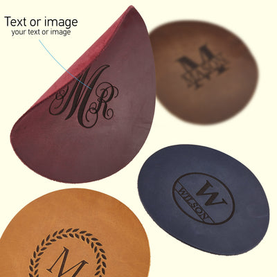 Engraved Leather Coasters – Set of 4