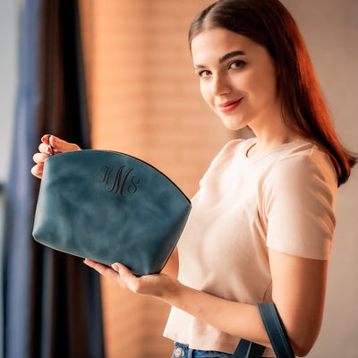 Personalized Leather Makeup Bag – Bridesmaid