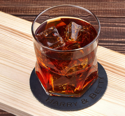 Personalized Leather Coasters – Set of 4