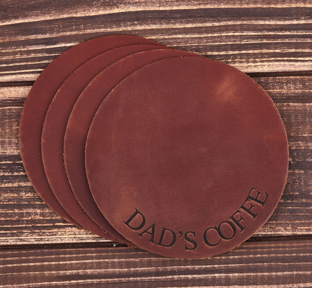 Personalized Leather Coasters – Set of 4