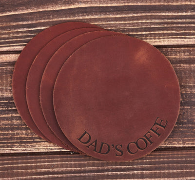 Personalized Leather Coasters – Set of 4