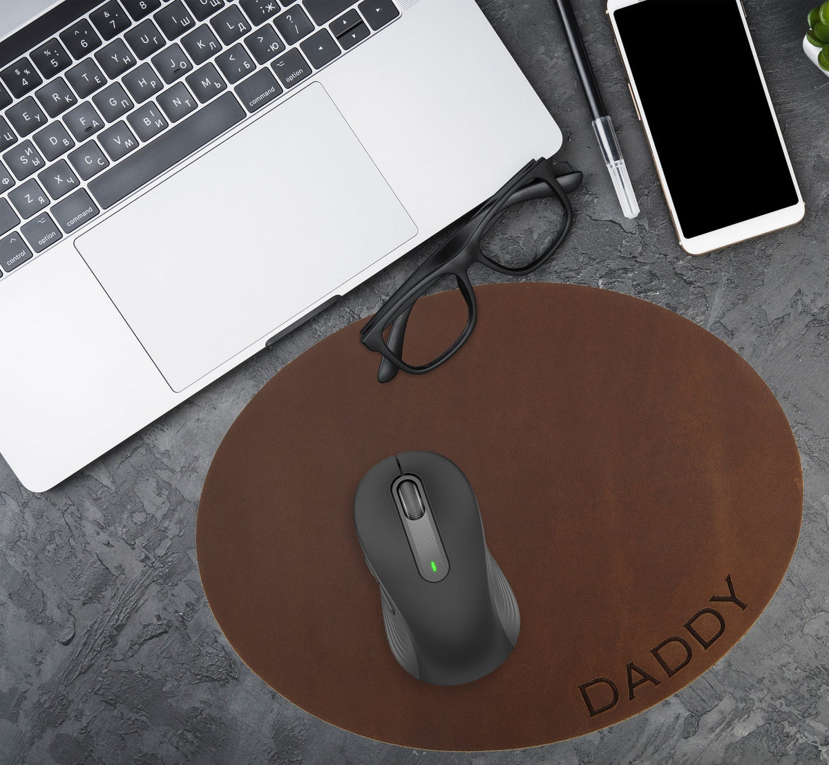 Personalized Leather Mouse Pad – Multicolor