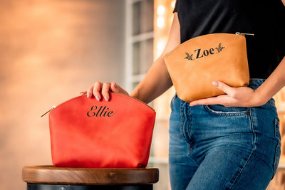 Personalized Leather Makeup Bag – Bridesmaid