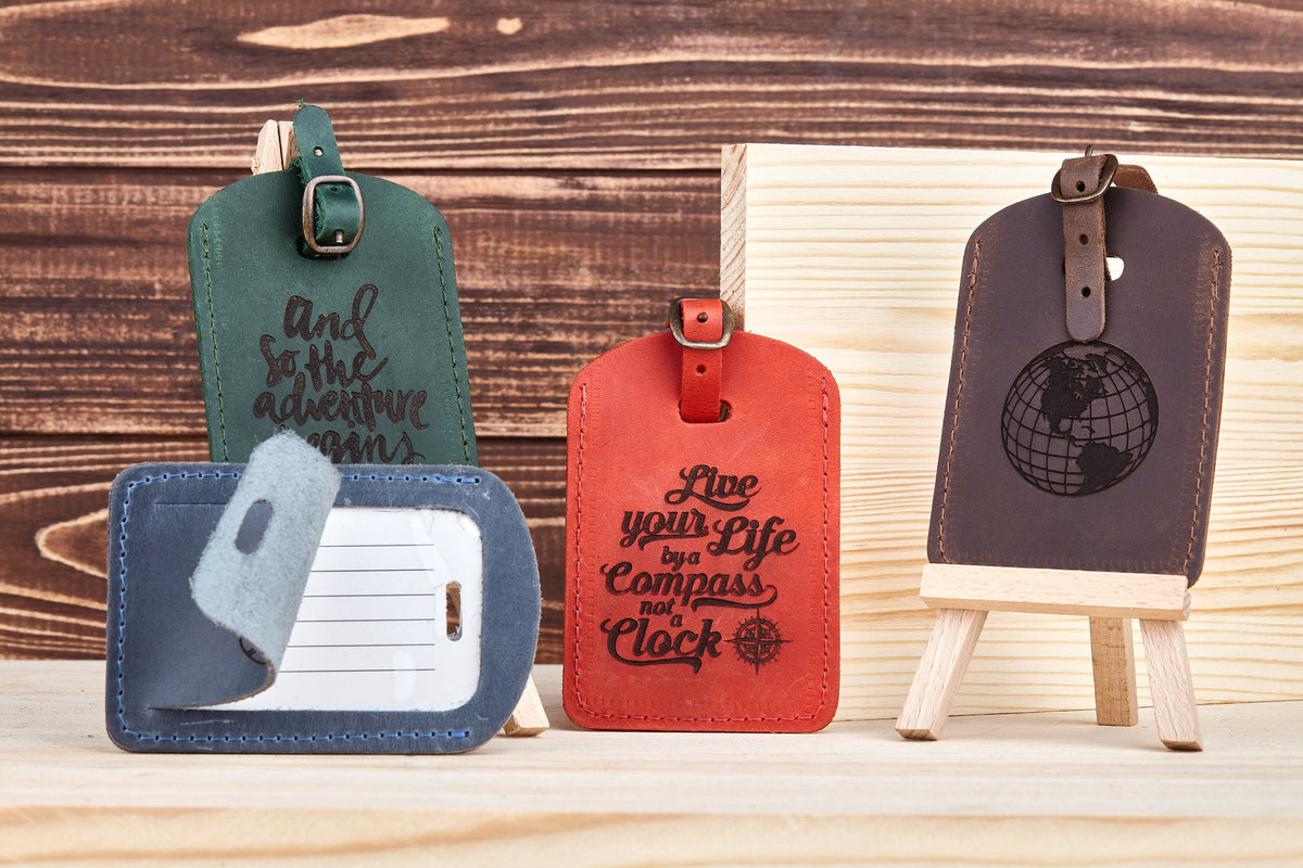 Personalized Leather Passport & Luggage Tag Set