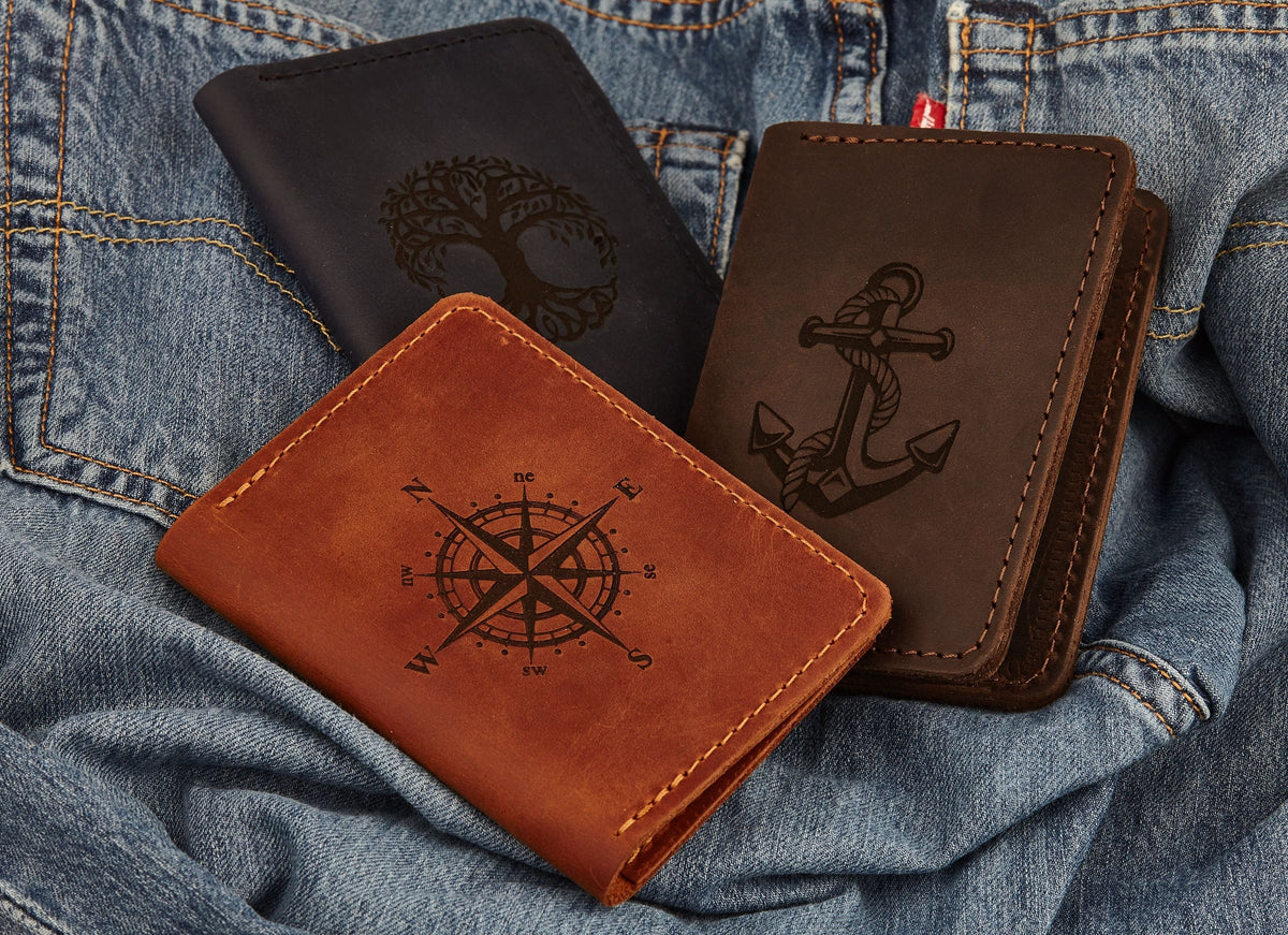 Personalized Slim Front-Pocket Leather Wallet