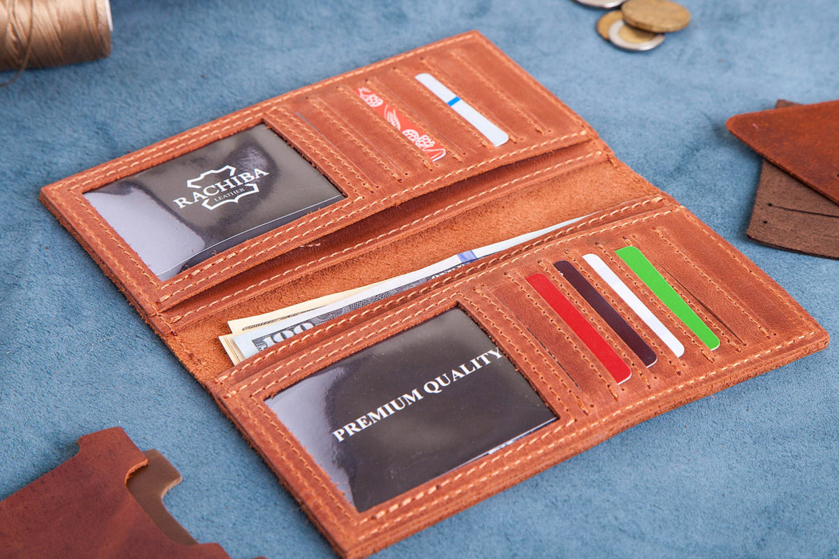 Personalized Long Leather Wallet – Multicolor