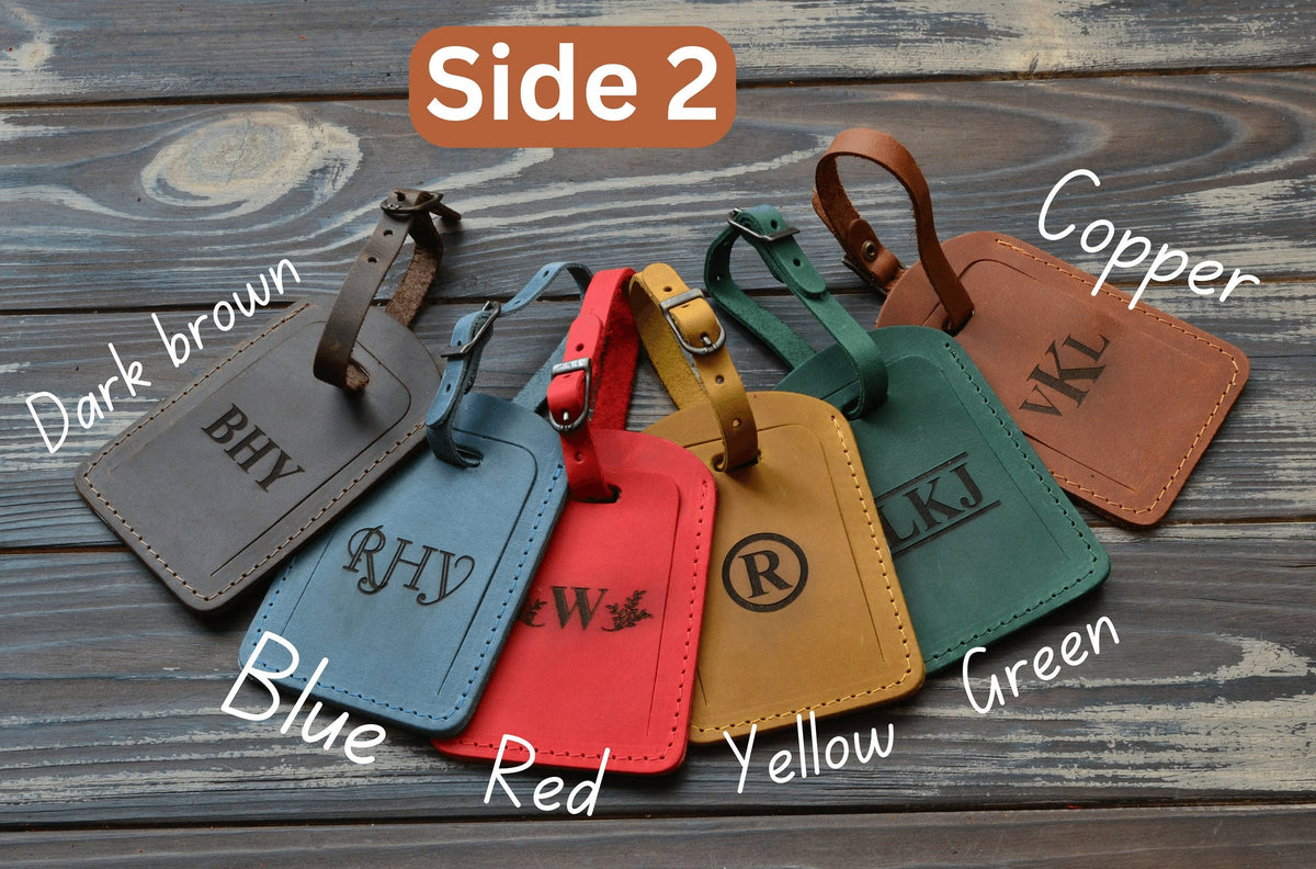 Personalized Leather Luggage Tag – Company Logo