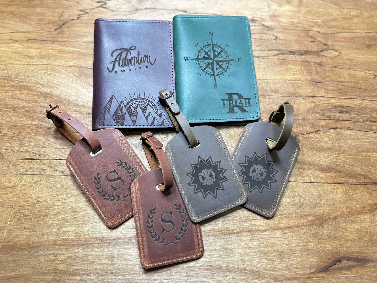 Personalized Leather Passport Cover & Luggage Tag
