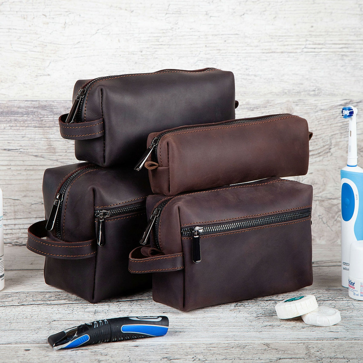 Personalized Leather Dopp Kit – Best Man Gift