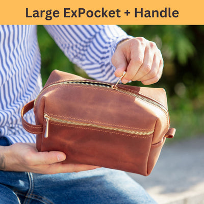 Men’s Leather Toiletry Bag – Large