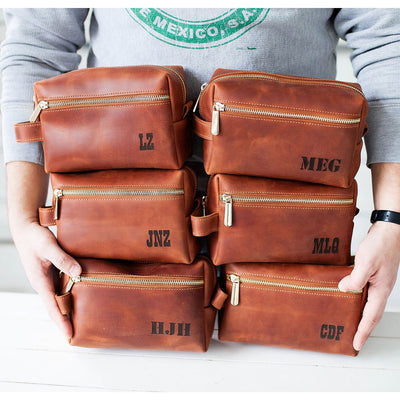 Personalized Leather Dopp Kit – Custom