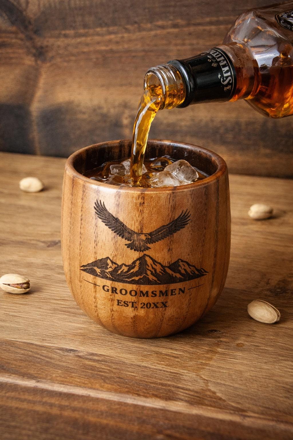 Personalized Wooden Whiskey Cup with Gift Box – image 2
