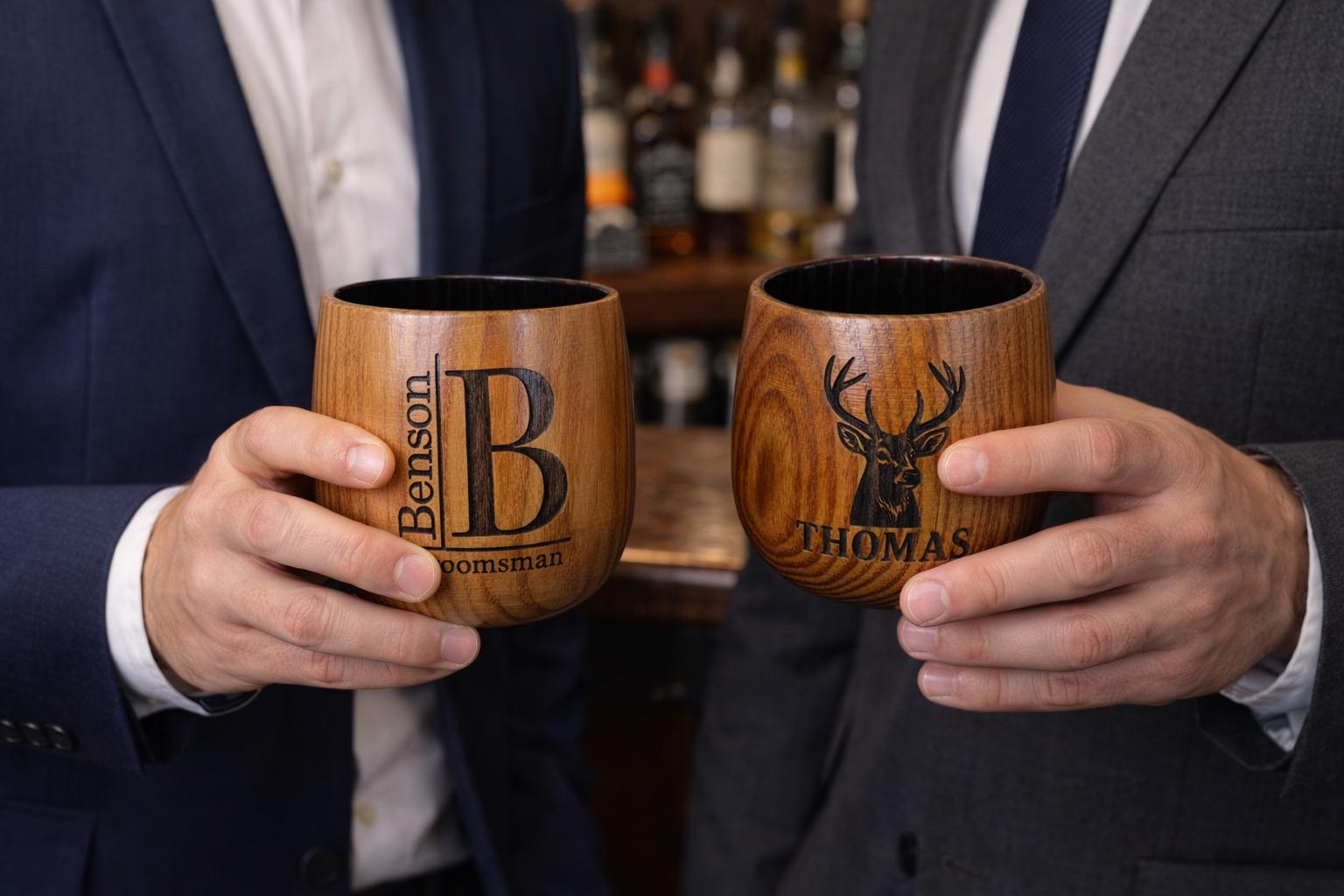 Personalized Wooden Whiskey Cup with Gift Box – image 3