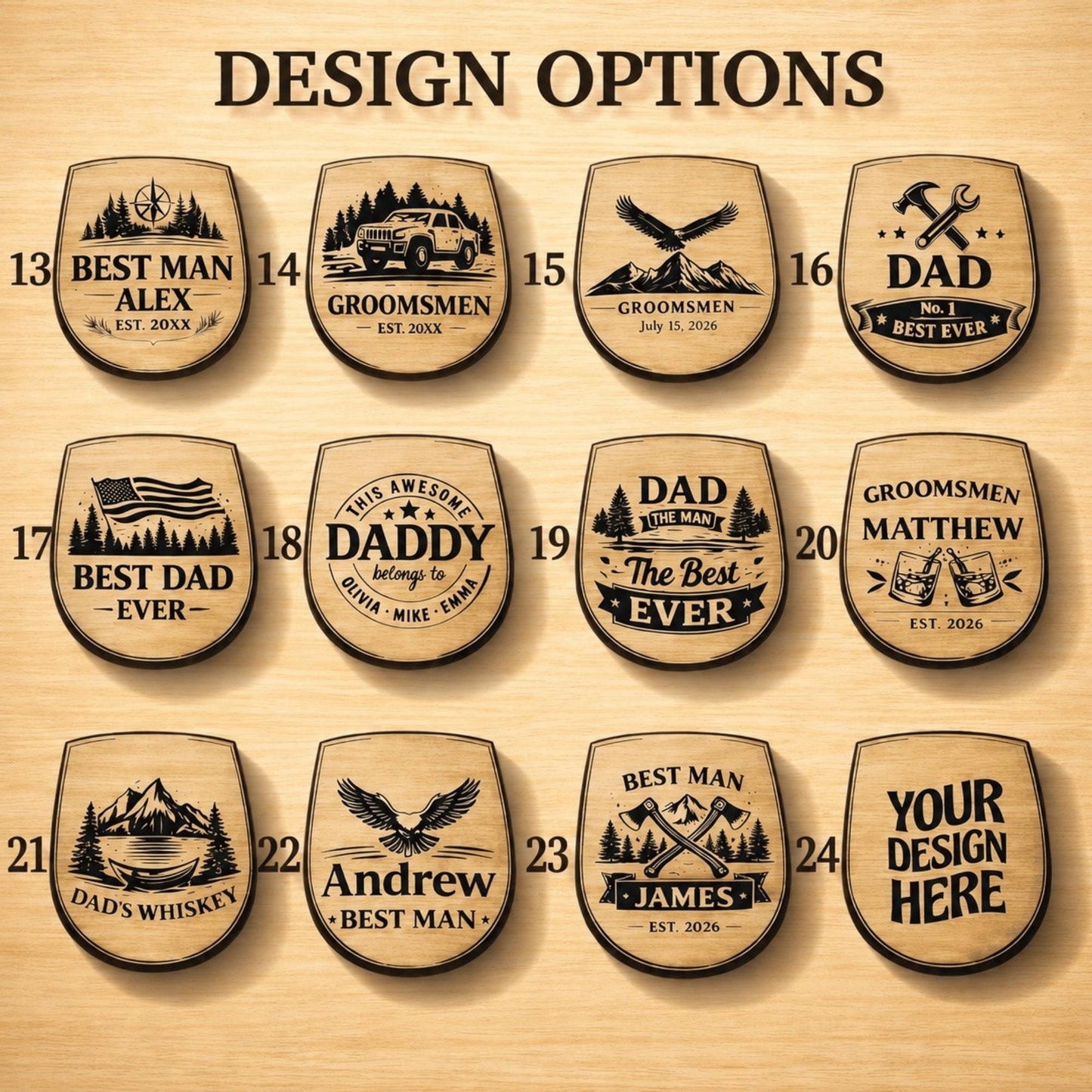 Personalized Wooden Whiskey Cup with Gift Box – image 7