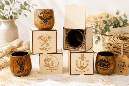 Personalized Wooden Whiskey Cup with Gift Box – image 4