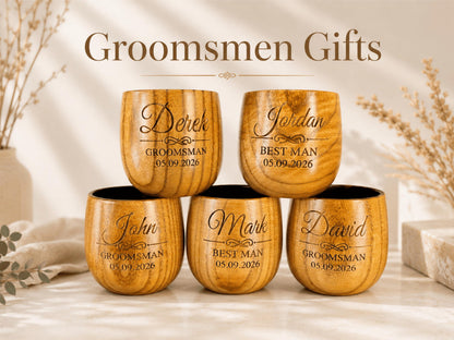 Personalized Wooden Whiskey Cup with Gift Box – image 10